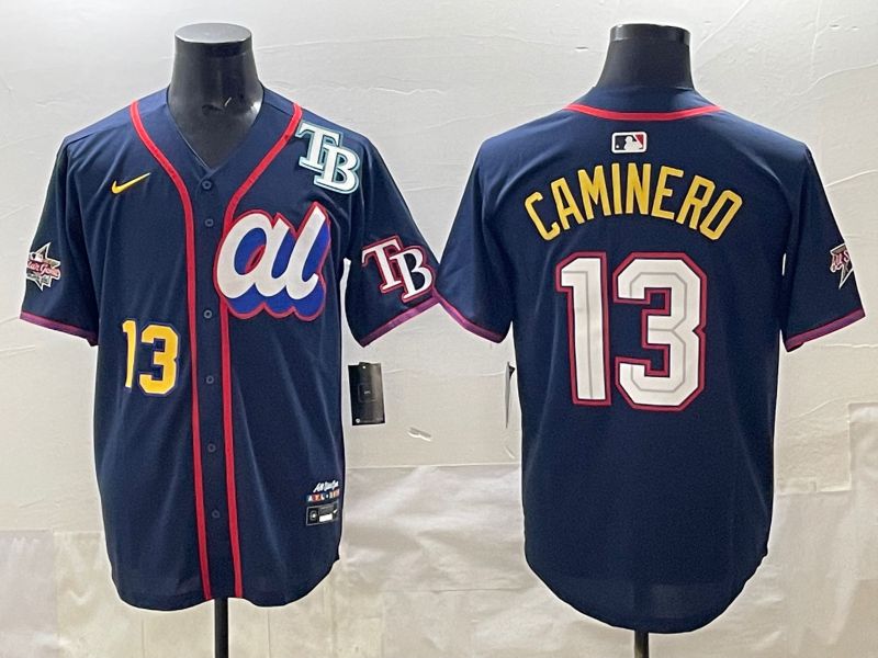 Men 2025 Tampa Bay Rays #13 Caminero Drak Blue All star Nike MLB Jersey style 07->tampa bay rays->MLB Jersey